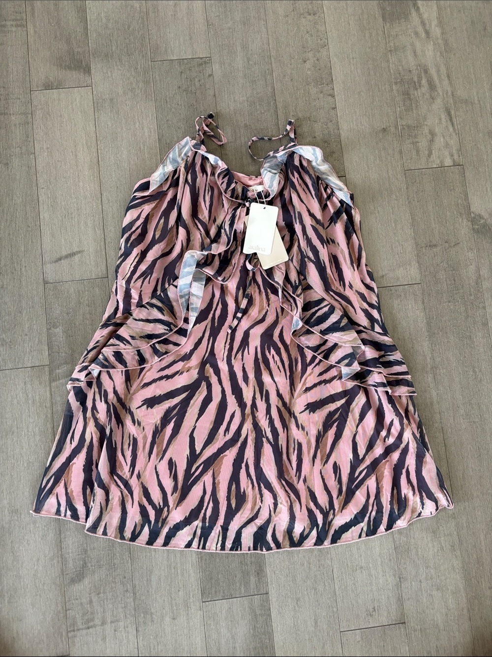 Sleeveless Pink Animal-Print Mini Dress - Picture 5 of 9